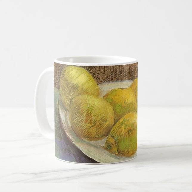 Still Life Lemons on a Plate by Vincent van Gogh Coffee Mug (Front Left)