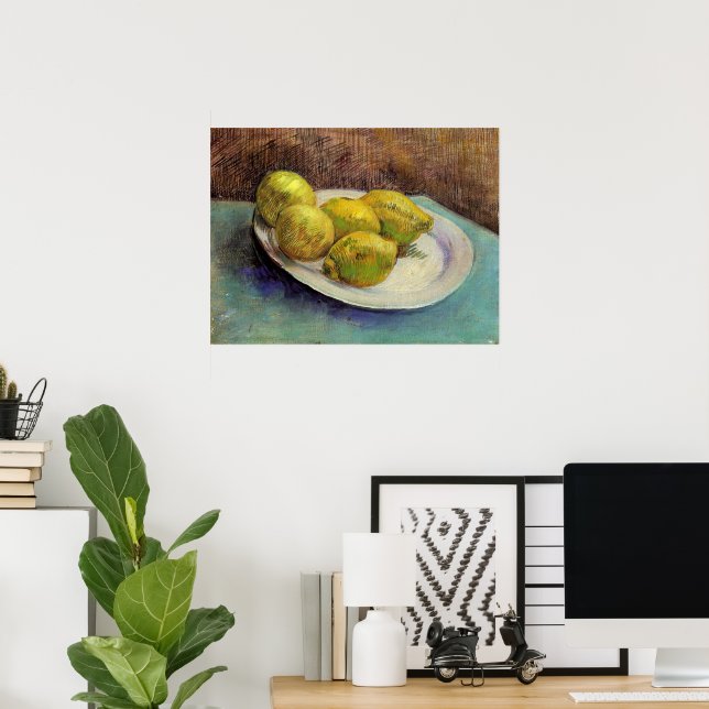 Still Life Lemons on a Plate by Vincent van Gogh Poster (Home Office)