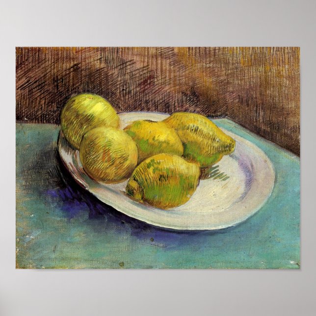 Still Life Lemons on Plate Van Gogh Fine Art Poster (Front)