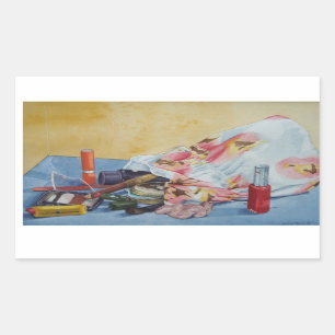 still life make up bag realist art sticker