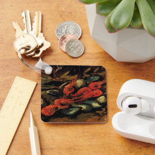 Still Life Mussels and Shrimp by Vincent van Gogh Keychain