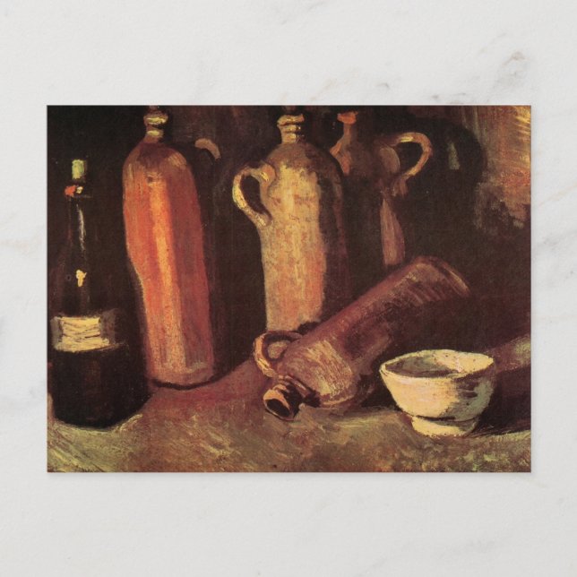 Still Life of 4 Stone Bottles by Vincent van Gogh Postcard (Front)