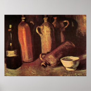 Still Life of 4 Stone Bottles by Vincent van Gogh Poster