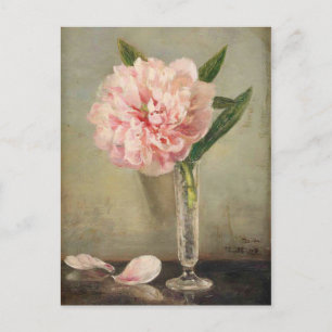 Still life of a peony oil painting postcard