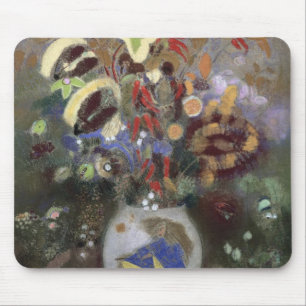 Still Life of a Vase of Flowers (pastel on paper) Mouse Pad