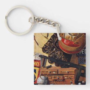 Still Life of Boys Toys Keychain