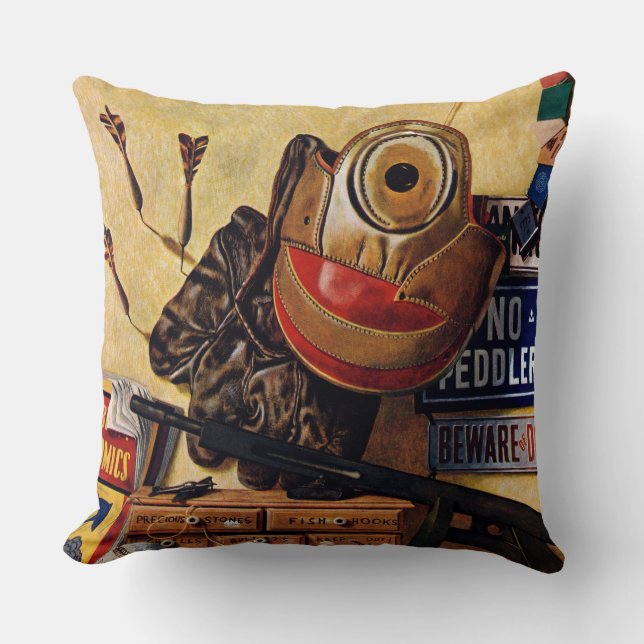 Still Life of Boys Toys Throw Pillow (Front)