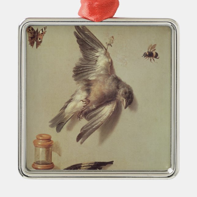 Still Life of Dead Birds and a Mouse, 1712 Metal Ornament (Front)
