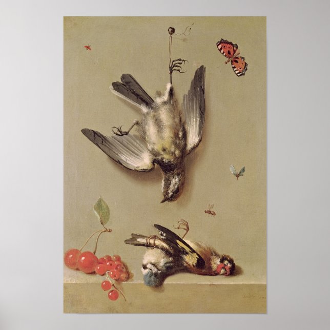 Still Life of Dead Birds and Cherries, 1712 Poster (Front)