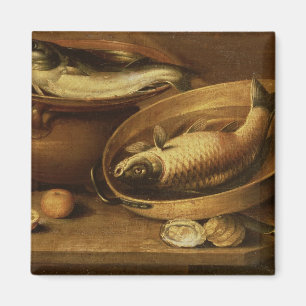 Still Life of Fish and Lemons Magnet