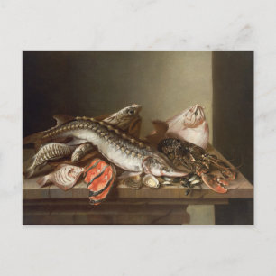 Still Life of Fish on a Table Postcard