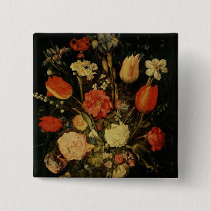 Still Life of Flowers 2 Inch Square Button