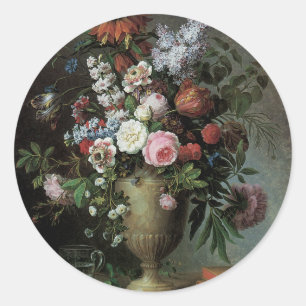Still Life of Flowers Classic Round Sticker
