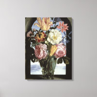 Still life of flowers in a drinking glass