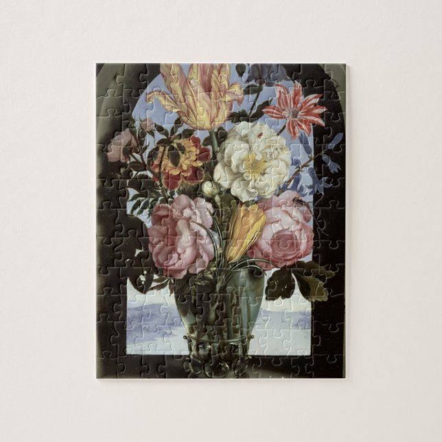 Still life of flowers in a drinking glass jigsaw puzzle (Vertical)