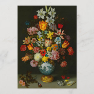 Still Life of Flowers in a Wan-Li Vase Holiday Card