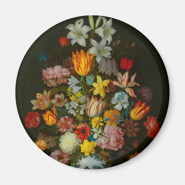 Still Life of Flowers in a Wan-Li Vase Magnet (Front)
