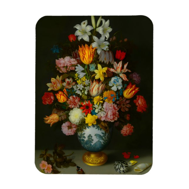 Still Life of Flowers in a Wan-Li Vase Magnet (Vertical)