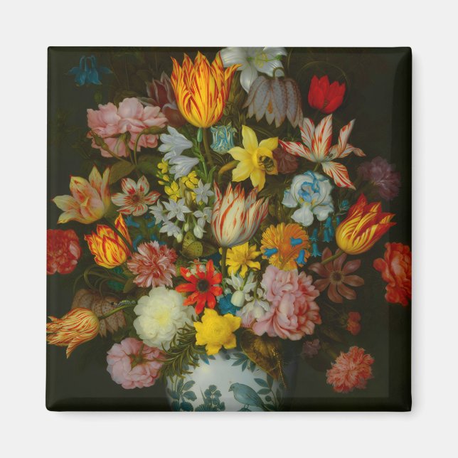 Still Life of Flowers in a Wan-Li Vase Magnet (Front)