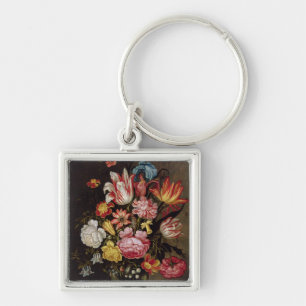 Still Life of Flowers in an Ovoid Vase Keychain
