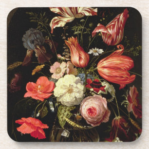 Still Life of Flowers on a Ledge Coaster