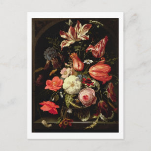 Still Life of Flowers on a Ledge Postcard