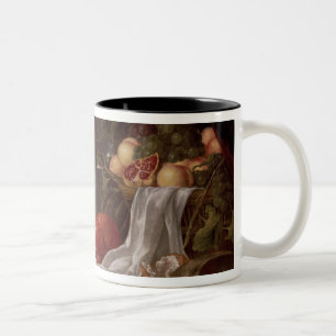 Still life of fruit and a lobster Two-Tone coffee mug