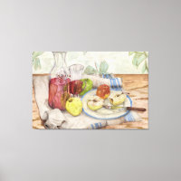 Still life of fruit and wine painting