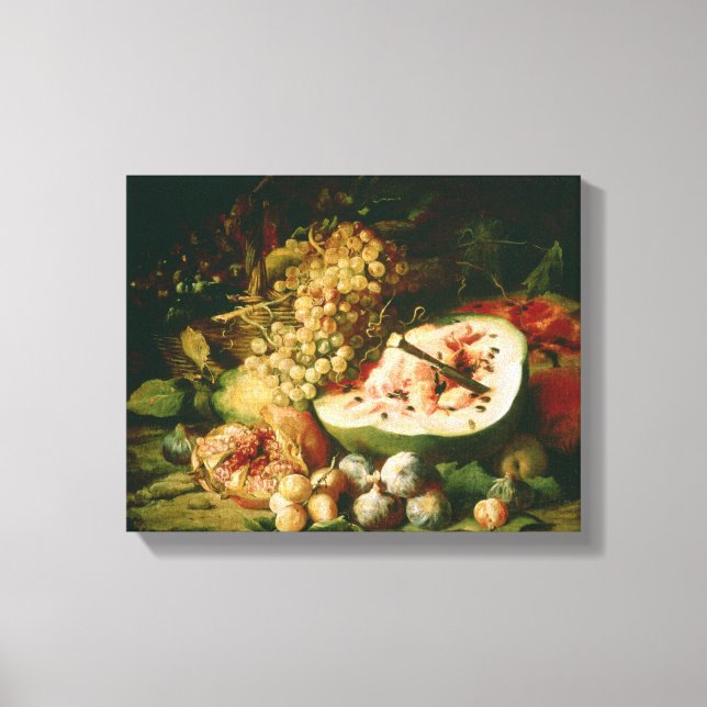Still Life of Fruit on a Ledge Canvas Print (Front)