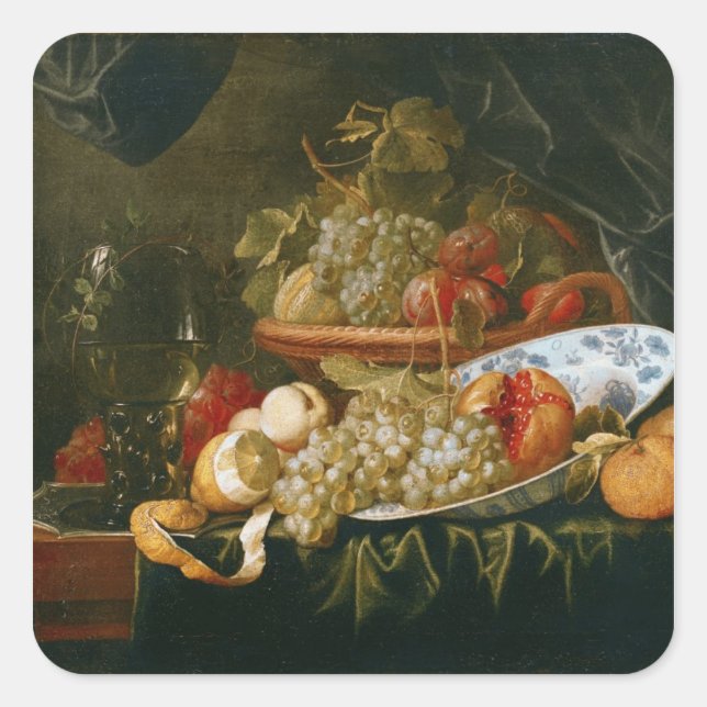 Still Life of Fruit Square Sticker (Front)