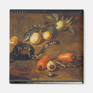Still Life of Fruits from Surinam and Reptiles Magnet