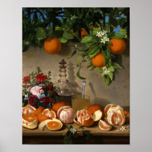 Still life of Oranges by Rafael Romero Barros Poster
