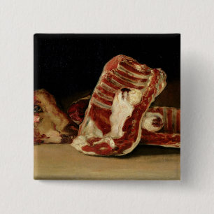 Still life of Sheep's Ribs and Head 2 Inch Square Button