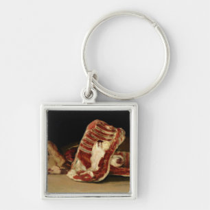 Still life of Sheep's Ribs and Head Keychain