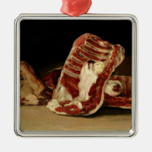 Still life of Sheep's Ribs and Head Metal Ornament