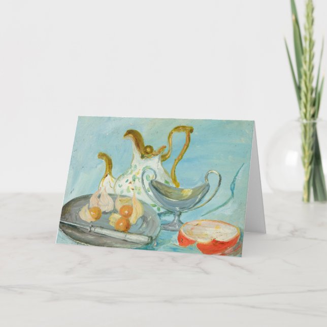 Still Life on a Blue Background | Tadeusz Makowski Card (Front)