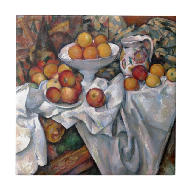 Still Life Oranges - Paul Cezanne Painting Art Tile (Front)