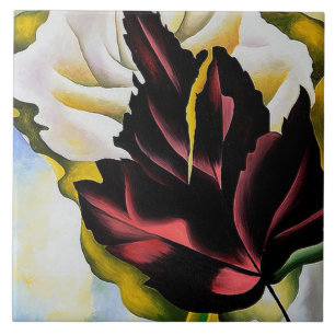 Still Life Pattern of Leaves Georgia O'Keefe Tile