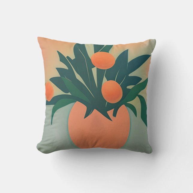 Still life Peaches  Throw Pillow (Front)