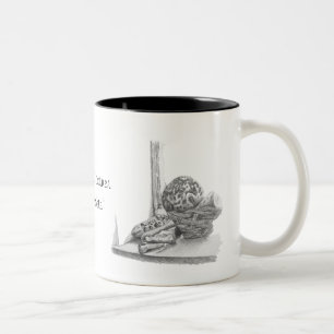 Still life picture of shells and pebbles china mug