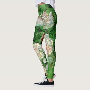 Still Life: Pink Roses by Vincent van Gogh Leggings