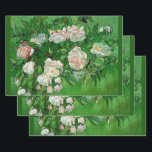 Still Life: Pink Roses by Vincent van Gogh Wrapping Paper Sheet<br><div class="desc">Still Life: Pink Roses by Vincent van Gogh is a vintage fine art post impressionism still life floral painting. This design features beautiful blooming pale pink garden roses on a bright green background in spring or summer. About the artist: Vincent Willem van Gogh (1853 -1890) was one of the most...</div>
