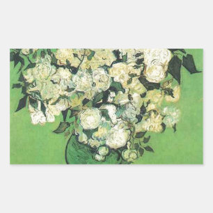 Still life - Pink Roses in a Vase Vincent an Gogh, Sticker