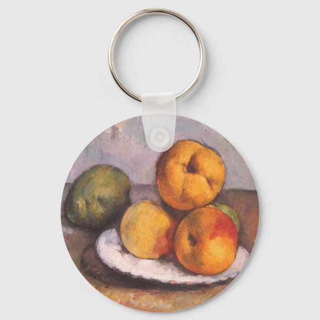 Still Life Quince, Apples, Pears by Paul Cezanne Keychain (Front)