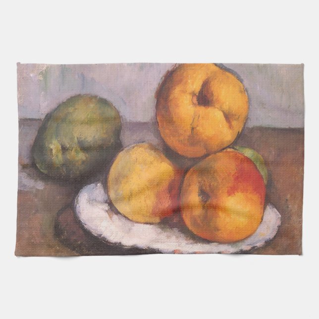 Still Life Quince, Apples, Pears by Paul Cezanne Kitchen Towel (Horizontal)
