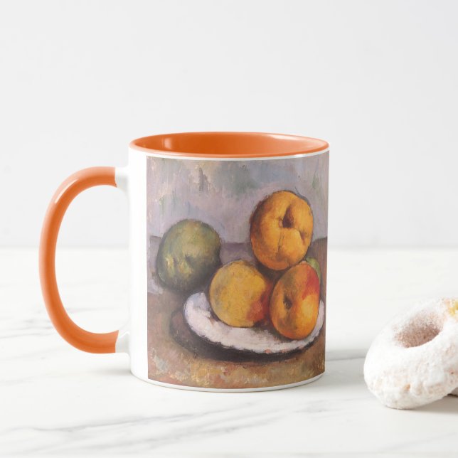 Still Life Quince, Apples, Pears by Paul Cezanne Mug (With Donut)