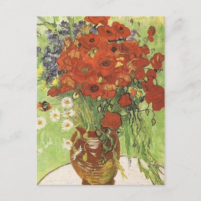 Still life - Red poppies and daises Postcard (Front)