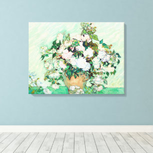 Still Life Roses in a Vase by Vincent van Gogh Canvas Print