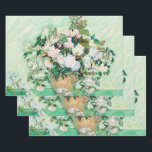 Still Life Roses in a Vase by Vincent van Gogh Wrapping Paper Sheet<br><div class="desc">Roses by Vincent van Gogh is a vintage fine art post impressionism still life floral painting. This design features beautiful blooming pale pink garden roses in a vase. About the artist: Vincent Willem van Gogh (1853 -1890) was one of the most famous Post Impressionist painters of his era. His work...</div>