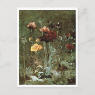 Still Life Scabiosa, Ranunculus, Van Gogh Fine Art Postcard